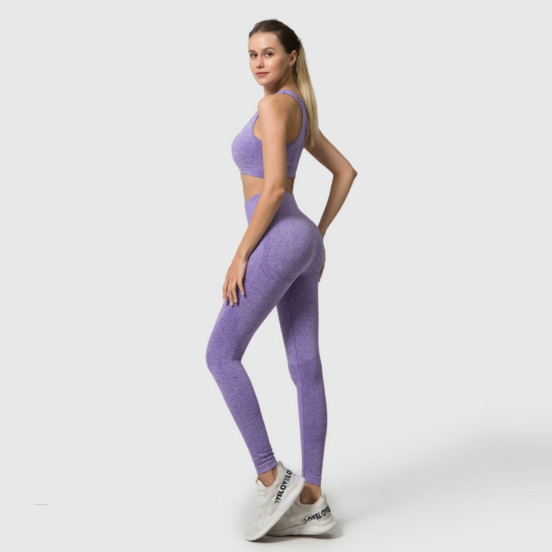 3PCS Seamless Women's Sportswear Yoga Set Workout Gym Clothing Fitness